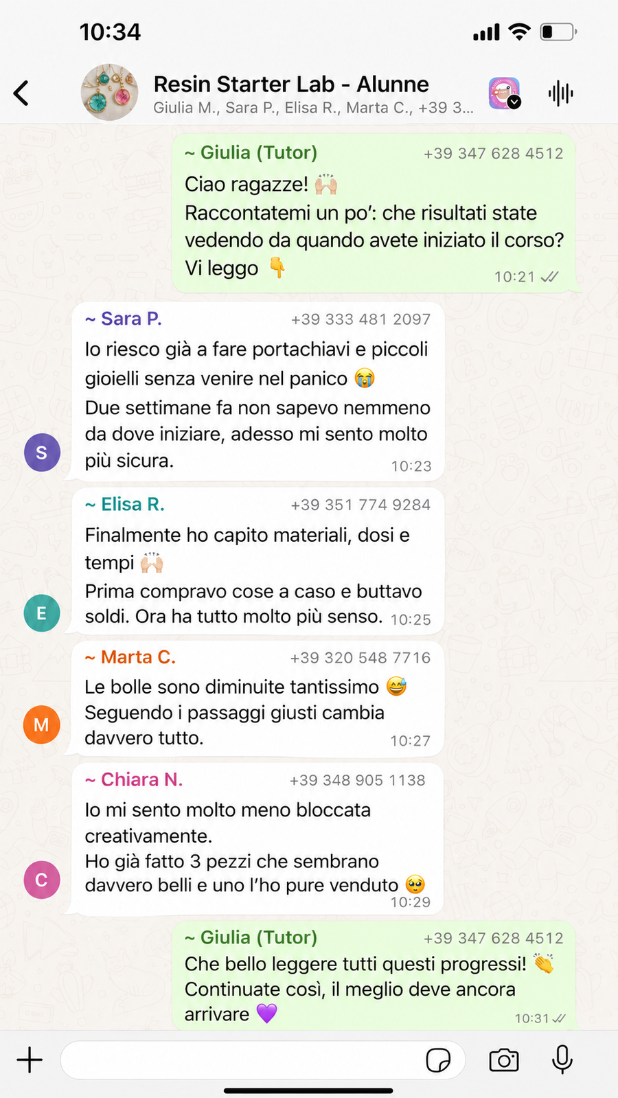 Risultato o creazione realizzata con il percorso Resin Starter Lab