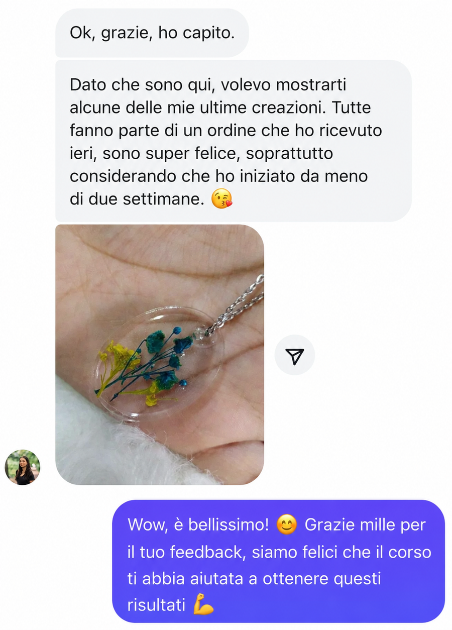 Risultato o creazione realizzata con il percorso Resin Starter Lab